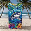Handtuch Textil Bademantel Cartoon Strand Schnelltrocknend Leicht Kunst Hai Tragbar Camping Schwimmbad Reise