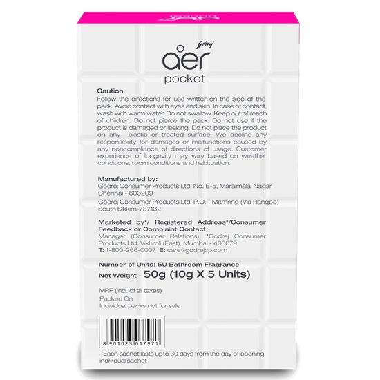 Godrej aer Smart Matic - BLUETOOTH ENABLED Automatic Air Freshener Kit, Alive 225ml (134g)Bathroom Air Fragrance - Assorted Pack of 5 (5x10g)