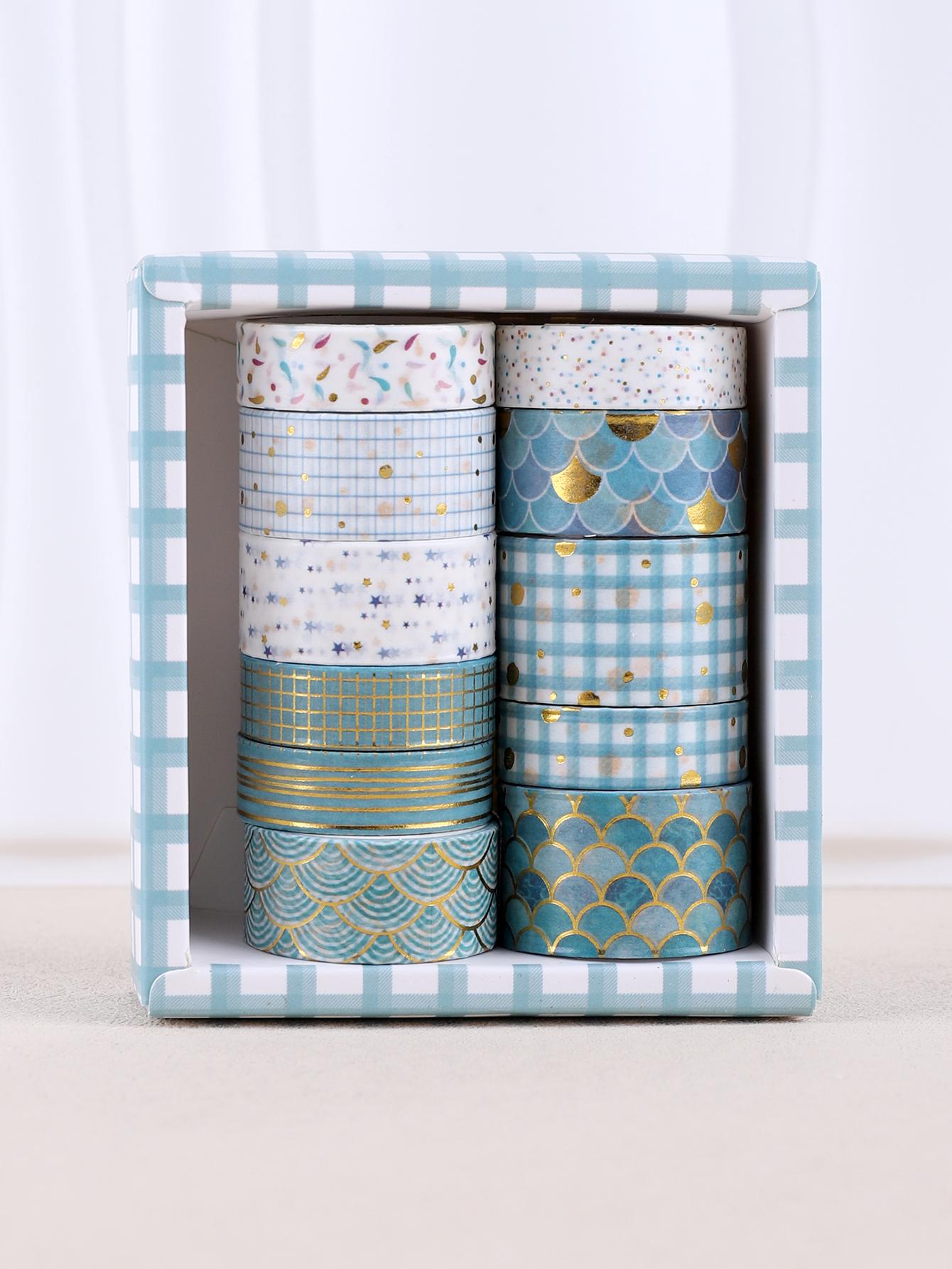 

11rolls Washi Tape with Gold Foil Masking tape Adhesive Paper Tape For Creative Decorative tape scrapbooking supplies washi tape