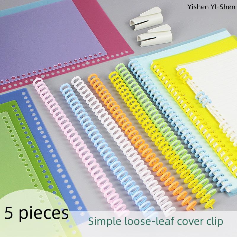 5-Pack Frosted A4 Detachable DIY Loose-Leaf Book with Colored Cover, A5/B5 Opening Ring Hole Folder
