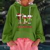 Women's Christmas Print Loose Casual Long Sleeve Hooded Sweatshirt