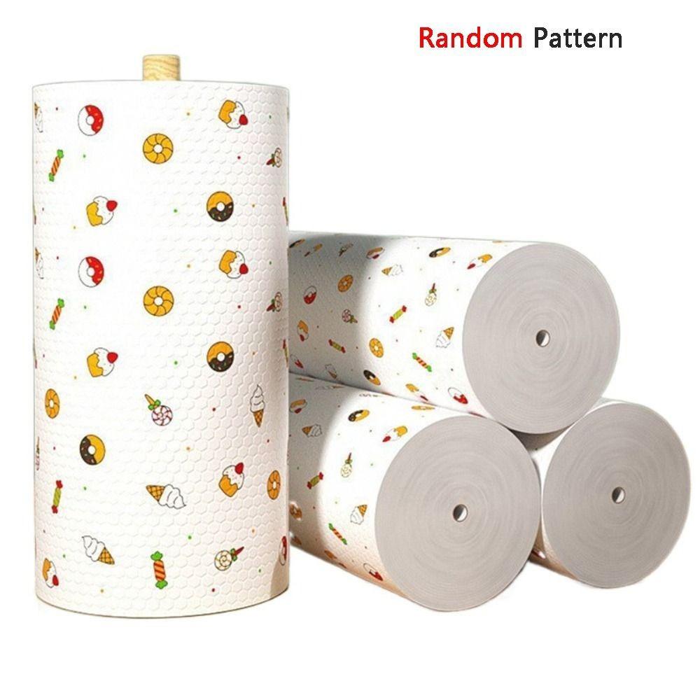 Non-woven Fabric Disposable Kitchen Paper Thickened Kitchen Dishcloth  Rolls  Washing Dishes