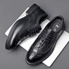 Crocodile Shoes Year Men's Business Dress Leather Shoes Leather Hollow Casual Best Man Wedding Shoes