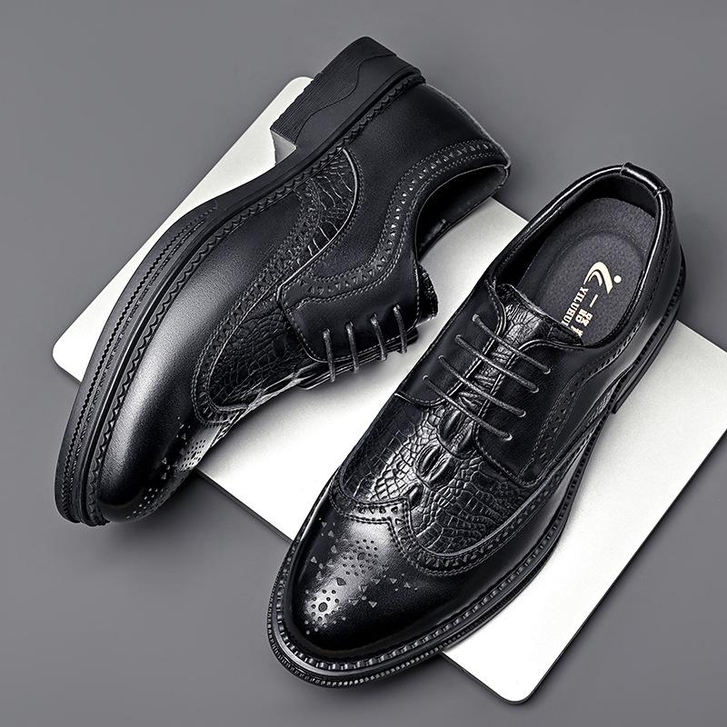 

Туфли из крокодиловой кожи Год Мужские Деловые Туфли из Кожи Кожаные Перфорированные Повседневные Лучший Мужчина Свадебные Туфли 44