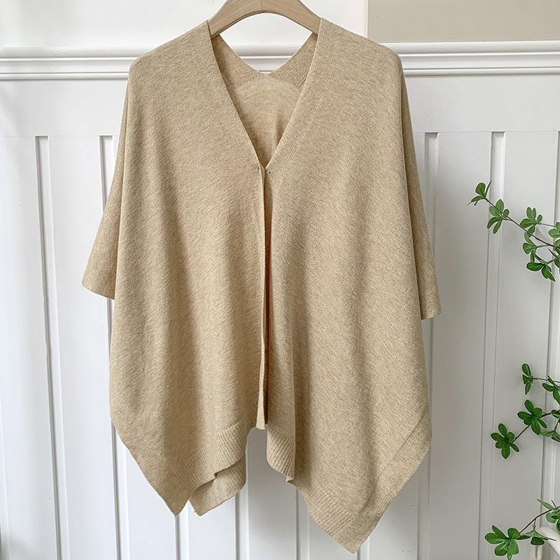 Women’s Lightweight Knit Cape Shawl – Long Sun Protection Summer Cover Up Cardigan