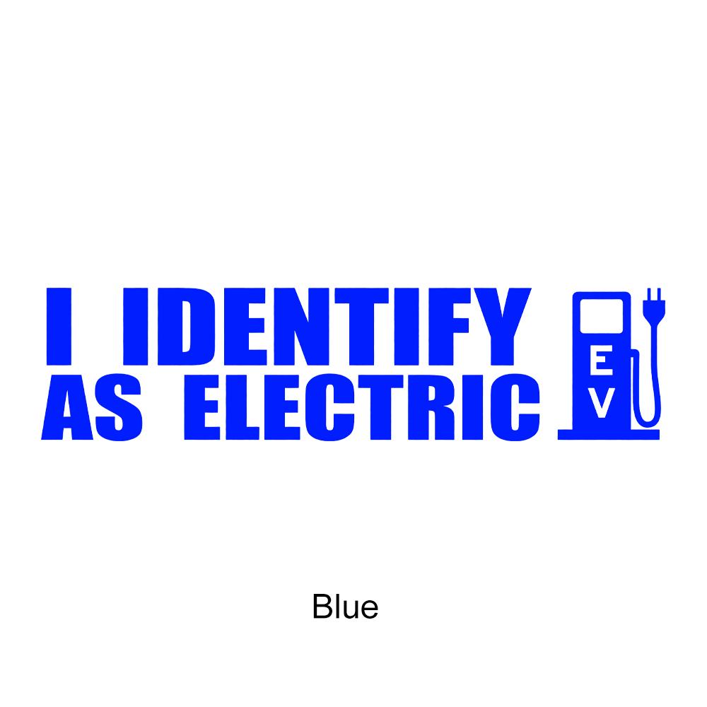 I Identify As A Electric Car Stickers Waterproof Reflective Decal Auto Door Window Rear Windshield Decoration for Tesla BYD