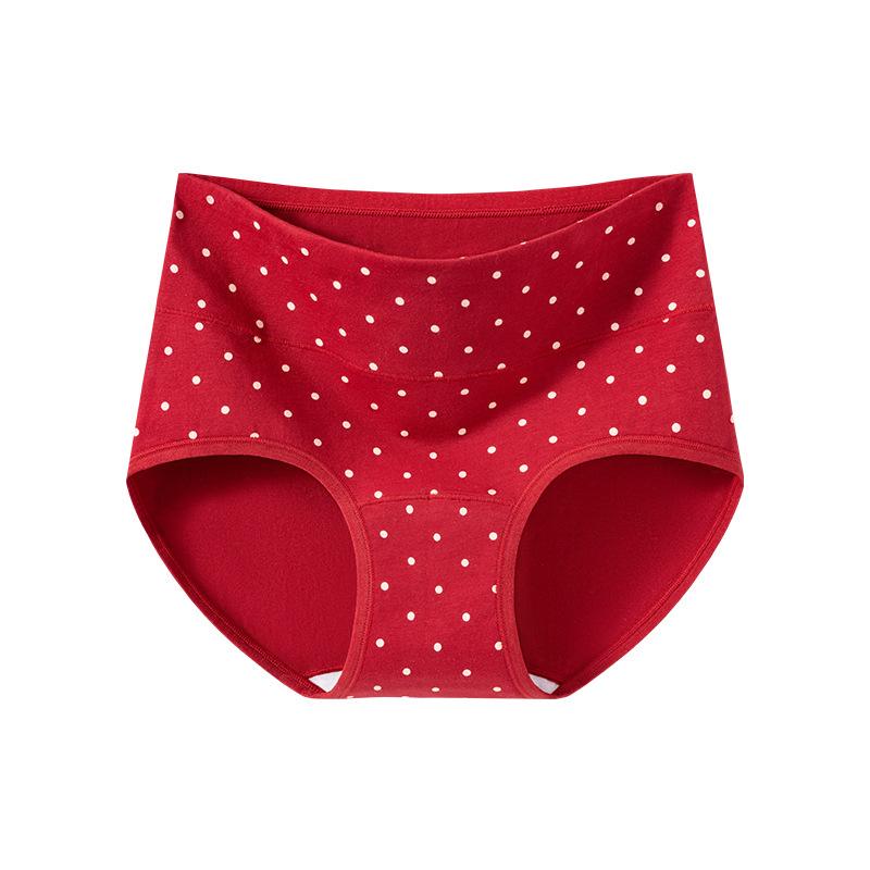 Female Spring and Autumn Cotton Wedding Festival New Year Red High Waist Antibacterial Crotch Triangle Underwear