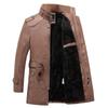 Leather Men's Winter Thickened Velvet Jacket Youth Casual Mid-length Warm Cotton Jacket