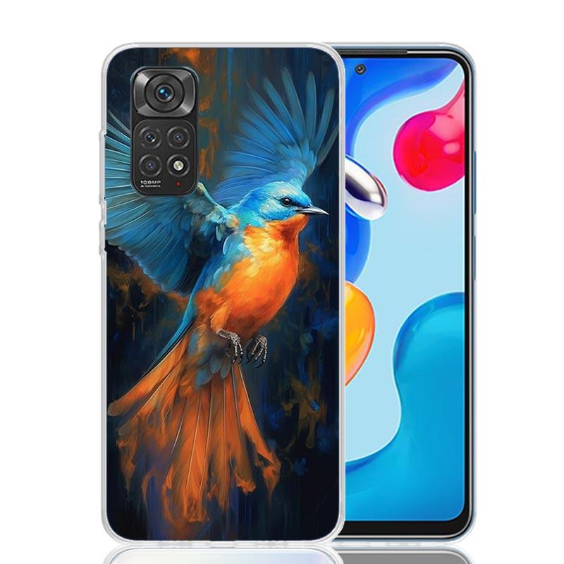 Animal Oil Painting Bird Phone Case For Xiaomi Redmi Note 15 14 13 12S 12 Pro Plus 11S 11E 11 11T 10S 10 Art Soft Pattern Cover