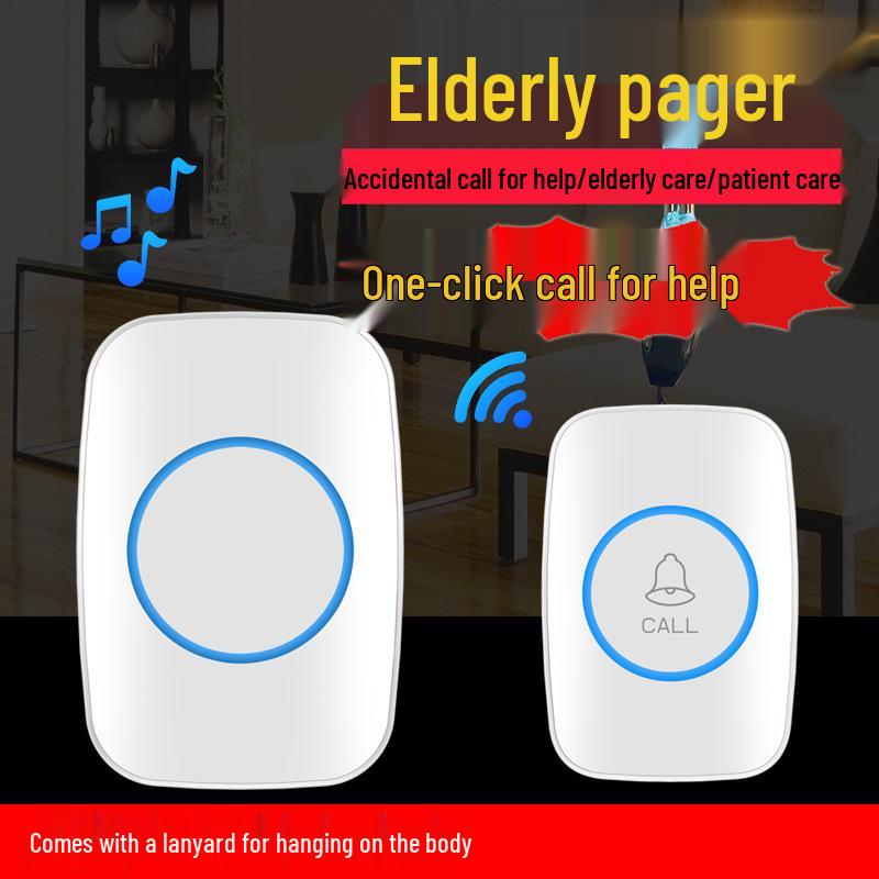 Elderly Wireless SOS Call Button for Home - Long-Distance Alarm & Bedside Caregiver Alert