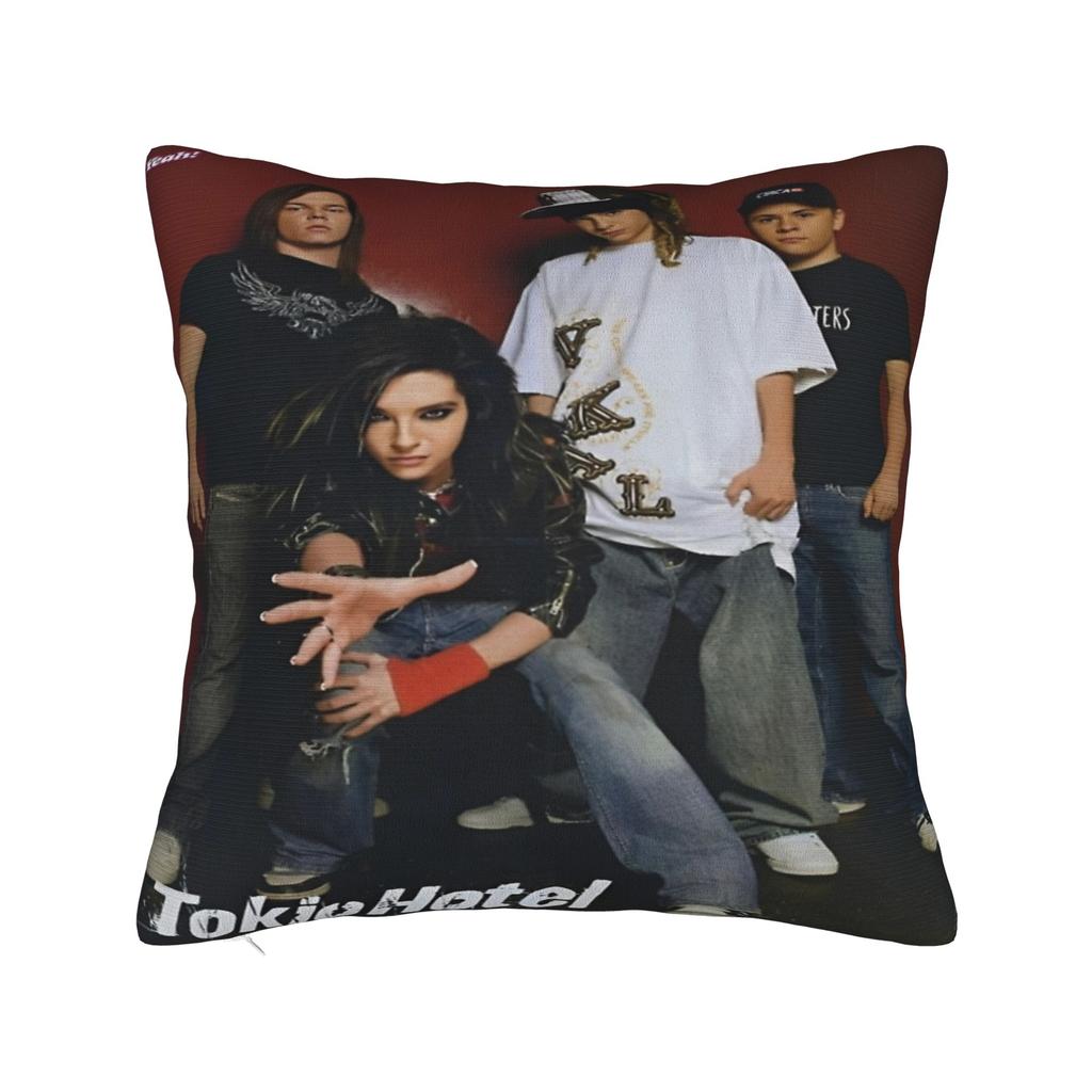 Tokio Hotel Logo Pillowcases Stuff Soft Cushion Cover Rock Music Pillow Covers Seater Decorations Square Multi Size