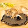 Portable Round Cat Scratcher Woven Cotton Rope Pet Rest Mat Durable and Scratch Resistant with Ball Cat Toys Kitten Supplies