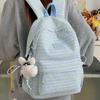 Schoolbag wholesale ins literary style small fresh plaid schoolbag female campus high school college student backpack autumn and winter travel back