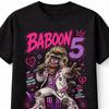 Baboon 5 Funny Music Graphic Animal Maroon Unisex TShirt