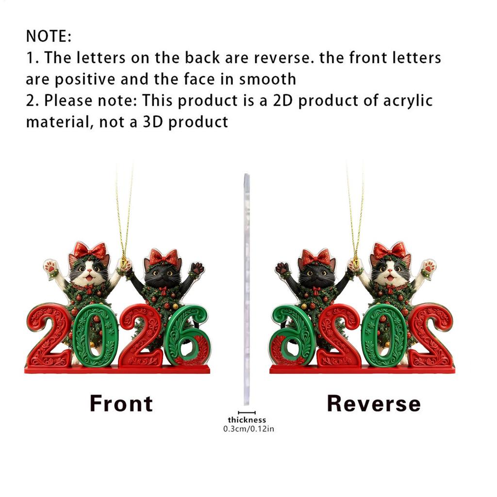 Car Mirror Decor 2D Acrylic Cute Pendants Flat Car Rear View Mirror Charm For Bedroom Kitchen Mantel Door Balcony Hallway Window