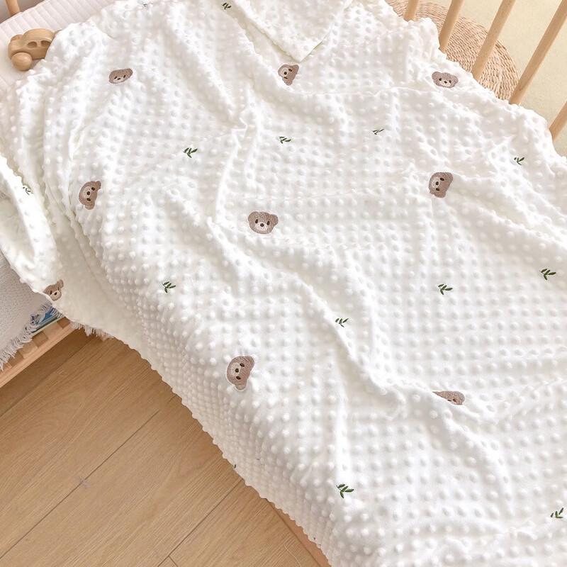 GPPNKC Мультяшный Вышитый Плед Минки в Горошек для Младенцев