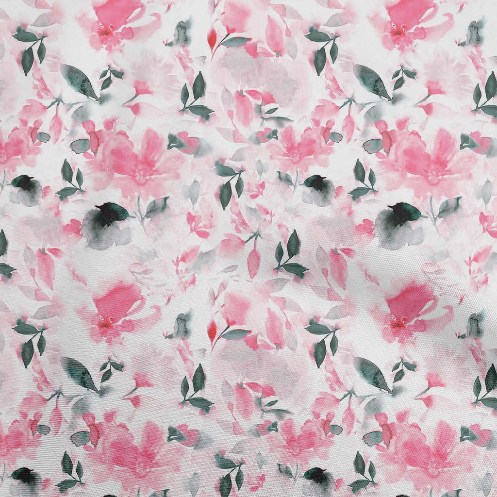 oneOone Baumwoll-Flex Grauer Stoff Aquarell Blumen Bastelprojekte Dekorstoff Bedruckt pro Yard 40 Zoll