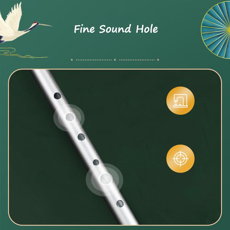 Key of C D Aluminum Alloy Penny Whistle Tin Whistle 6 Holes Flute Irish Integrated Blowing Nozzle Traditional Music Instrument