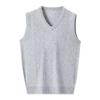 Men S Sleeveless V Neck Knitted Pullover Vest Solid Color Thick