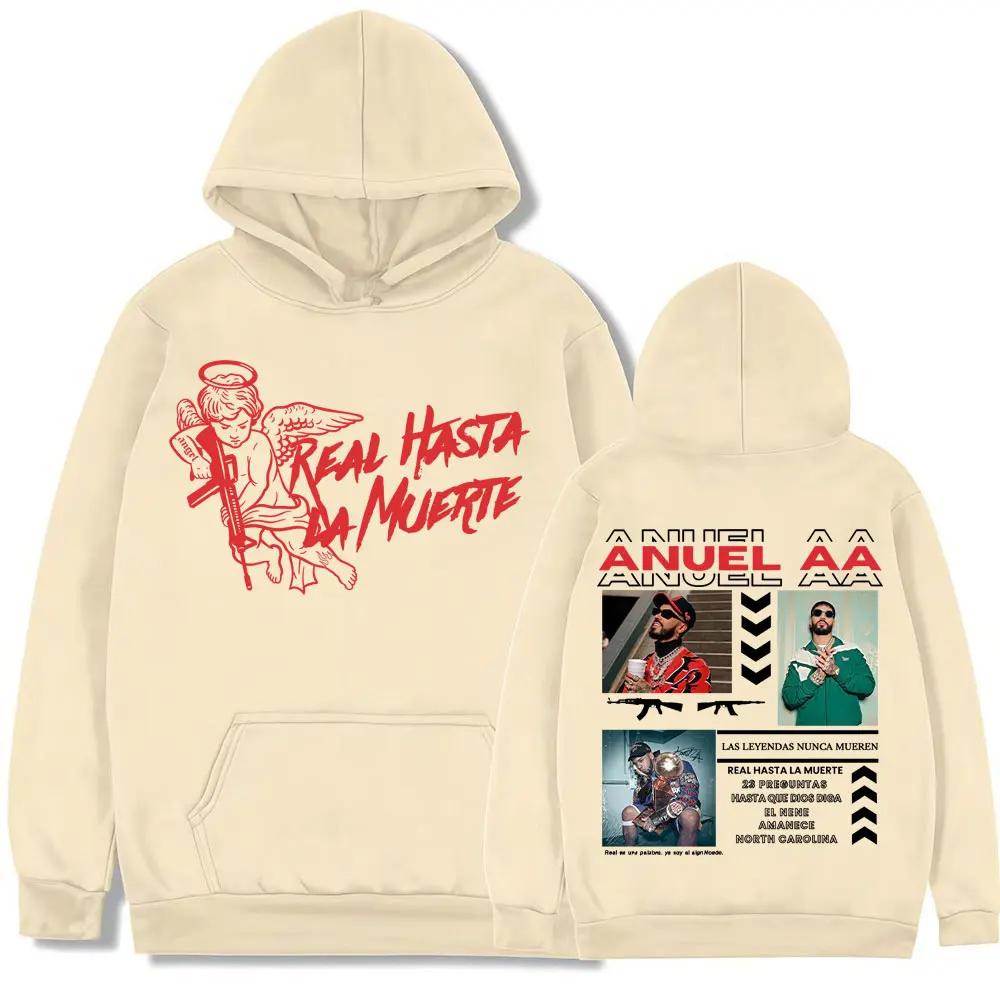 Rapper Anuel AA Real Hasta La Muerte Neue Sweatshirts Herren Damen Harajuku Gothic Retro Hoodie Lässig Gemütlich Locker Hoodies Streetwear
