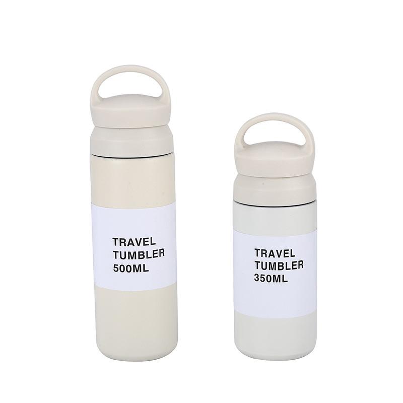 Japanese Design Simple Matte Stainless Steel Coffee Cup Portable Car Office Mark Thermos Cup Gift Letter