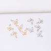 10pcs 14k Gold Micro-inlaid Zircon Accessories Small Butterfly Bracelet Hanging DIY Necklace Earrings Pendant Material Pendant