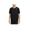 Rundhals Logo Atmungsaktives Kurzarm T-Shirt Herren Tops Schwarz HJ3378-010