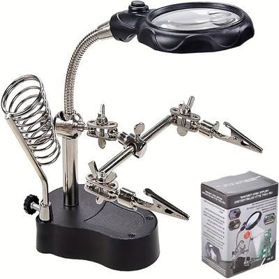 Magnifying Glass With Light Electronic Inspection Repair Auxiliary Clip Adjustable Folding Hardware Tool Mobile Phone Magnifying Glass