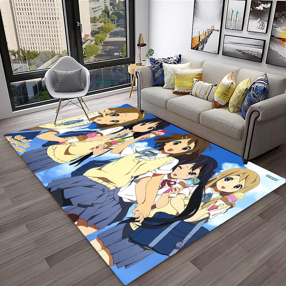Kawaii Girls K-ON Cartoon Cute Lolita Carpet Rug for Home Living Room Bedroom Sofa Doormat Decor,kid Area Rug Non-slip Floor Mat