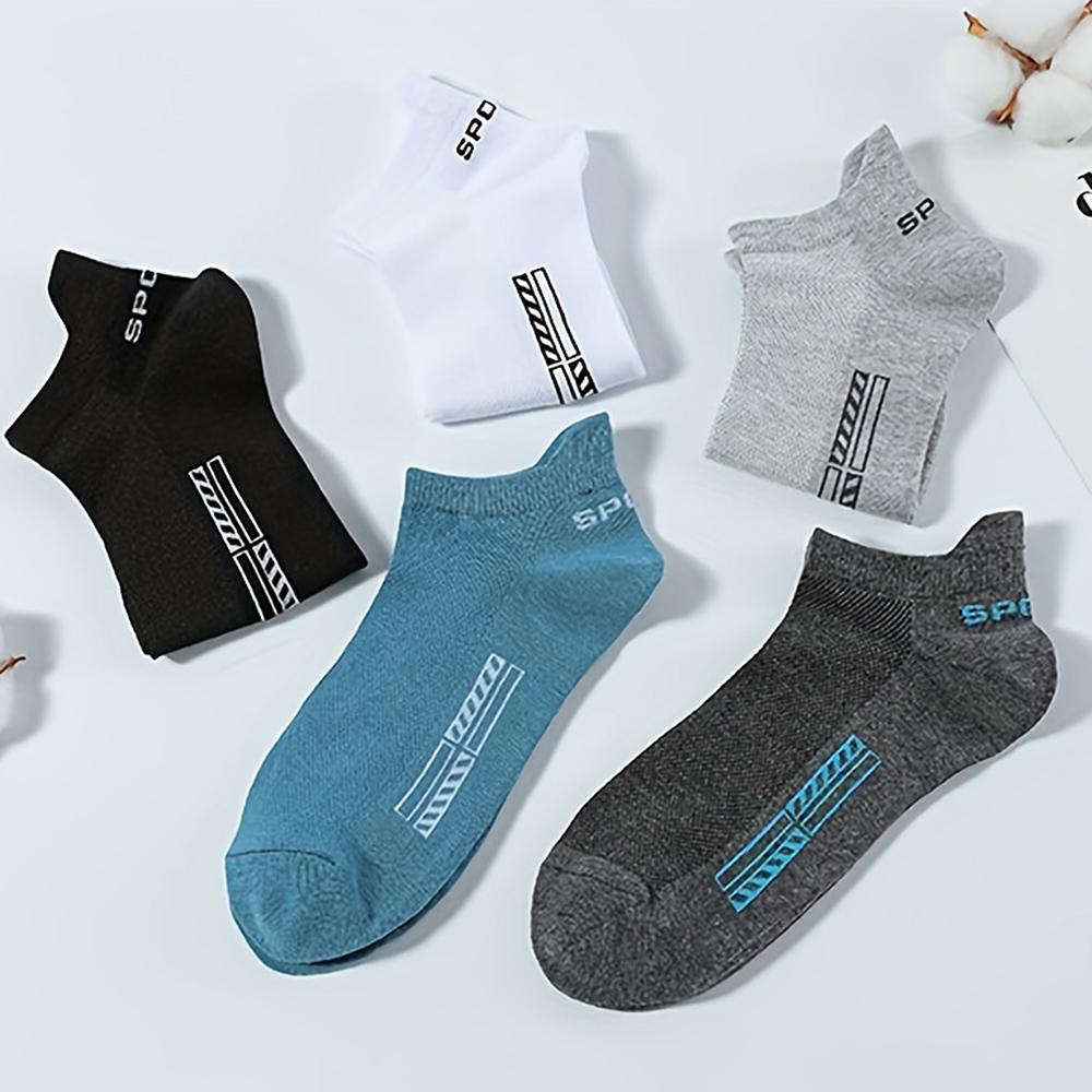 5/10 Pairs Men's Socks High Quality Women's Low Cut Round Neck Ankle Socks Sports Mesh Breathable Summer Autumn Men's Boat Socks