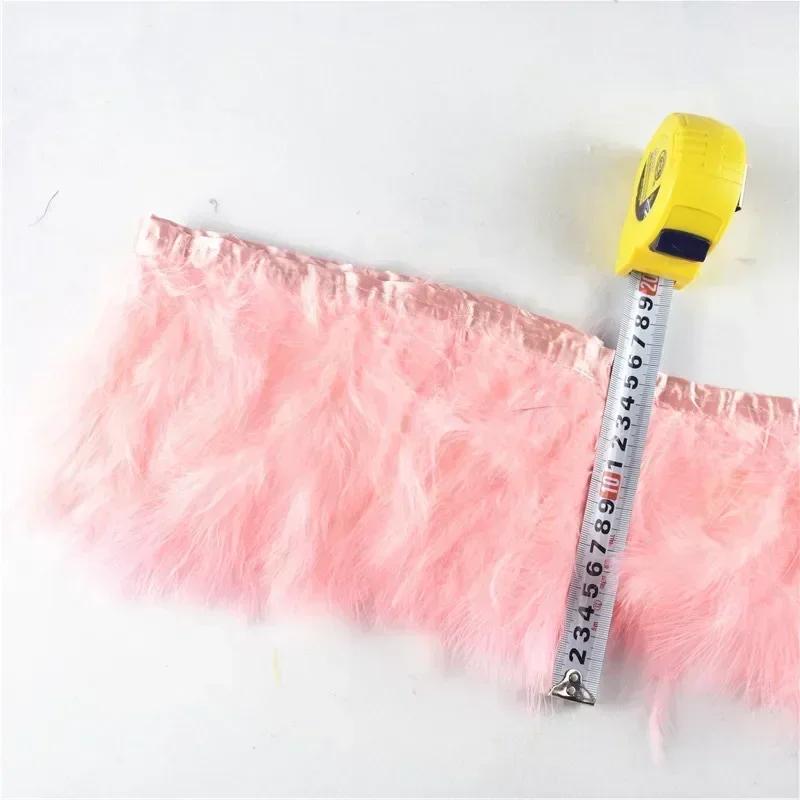 2Yards/lot Natural Fluffy Marabou Feather Trims Fringe 6-8inch Turkey Feathers for Crafts Ribbon Boa Clothing Wedding Decoration