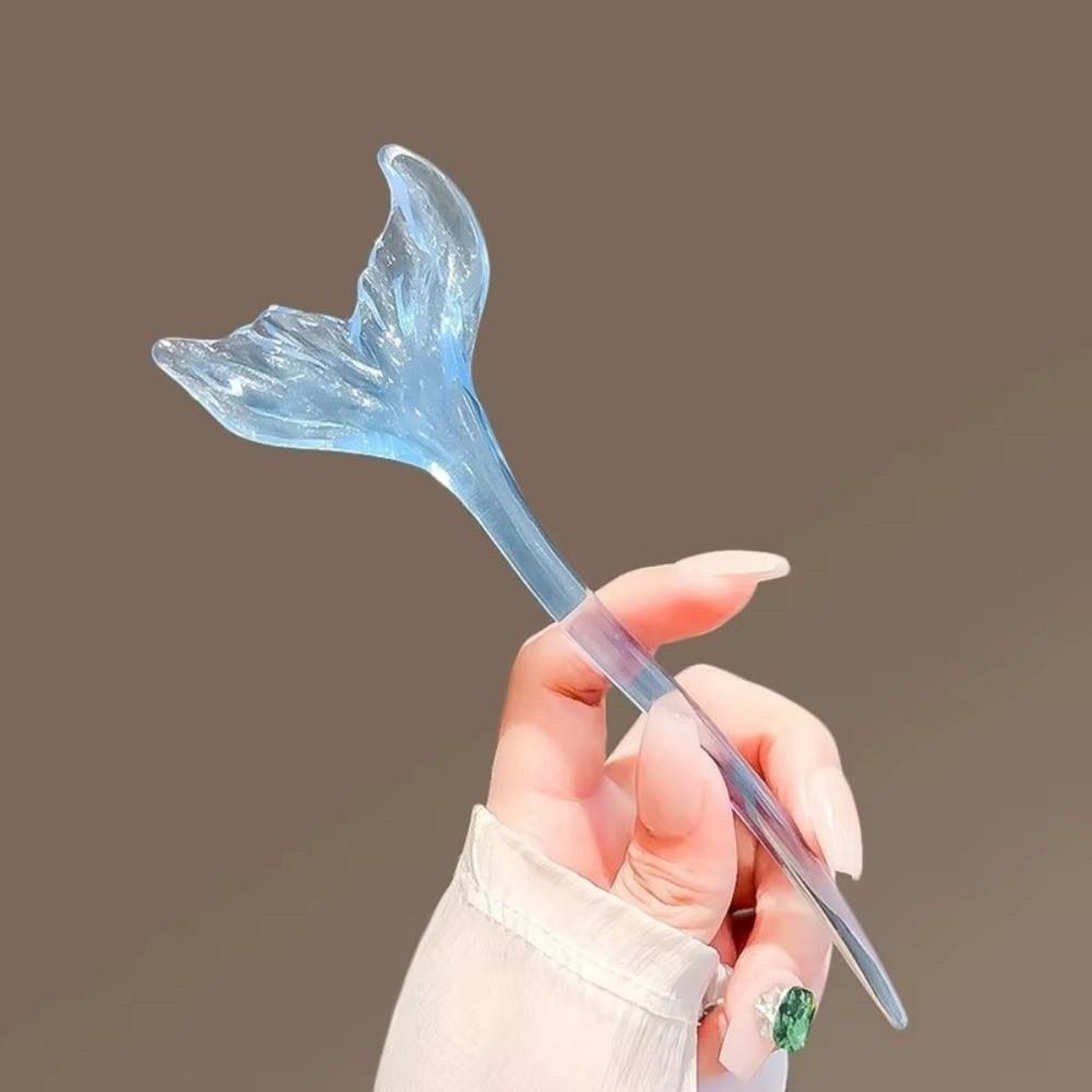 Transparent Hair Sticks Blue Women Scrunchie Headwear New Fish Tail Hairpin