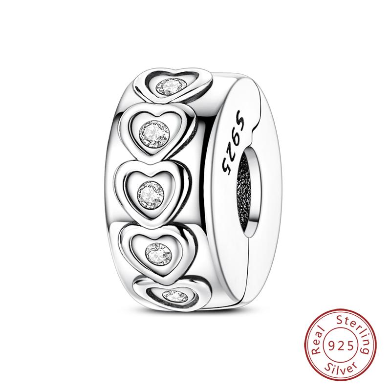 Copper Charms Beads Forever Love Heart Shaped Bow Family Charms Dangle For Bracelet Woman Diy Jewelry Gift