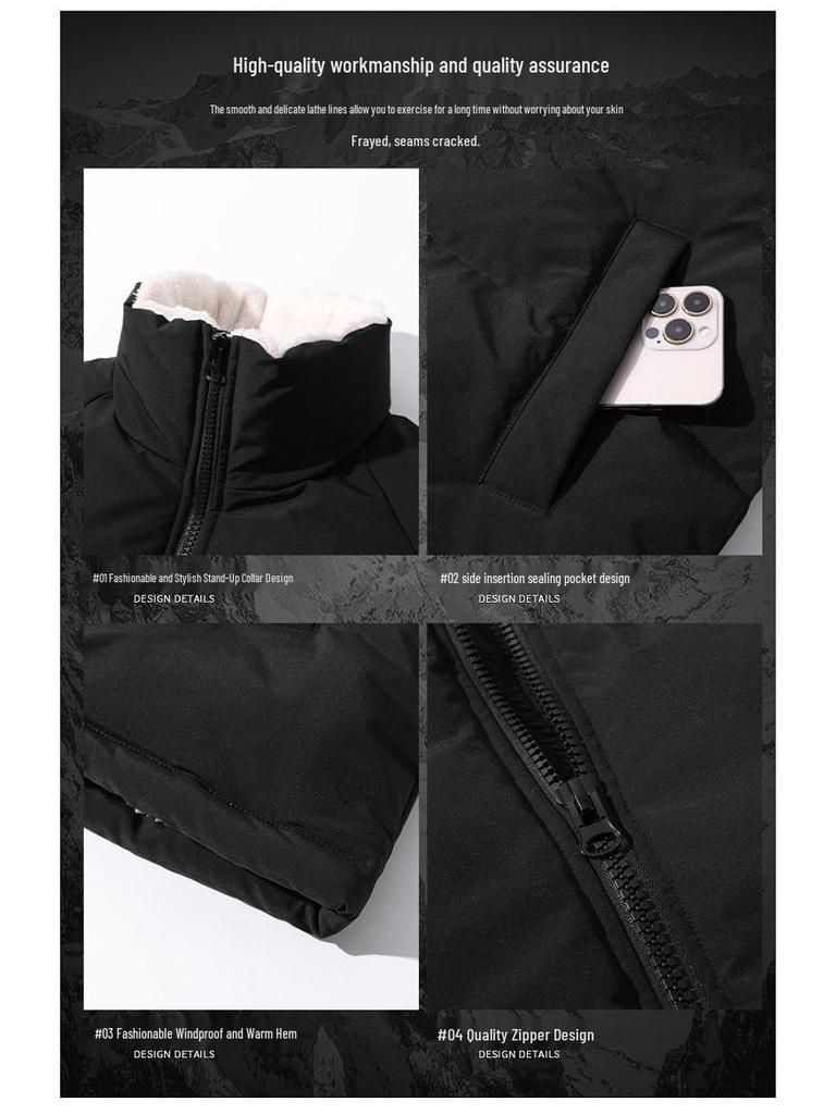 Winter Hong Kong Style Cotton Jacket - Warm, Windproof, Loose Fit, Plus Velvet Thickened Couple's Outerwear