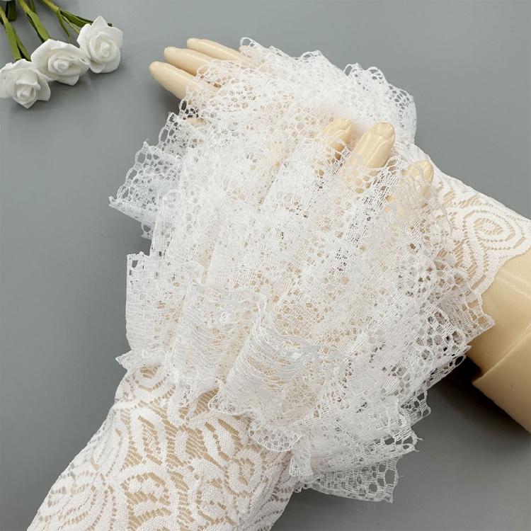 Girls Lace Cuffs Gothic Gloves Steampunk Wrist Cuff Cosplay Accessory for Womens Wedding Party Dress