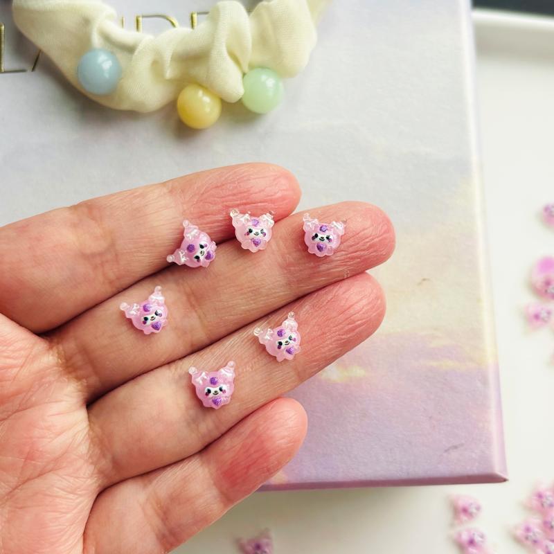 60 Pieces Of Cartoon Resin Mini Animal Series Flat Back Diy Hair Clip Nail Accessories A138