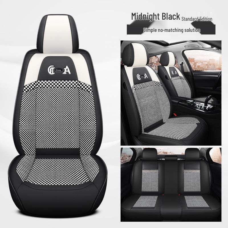 Bestune Cartoon Car Seat Cushion: Universal Leather-Linen Wrap for All Seasons
