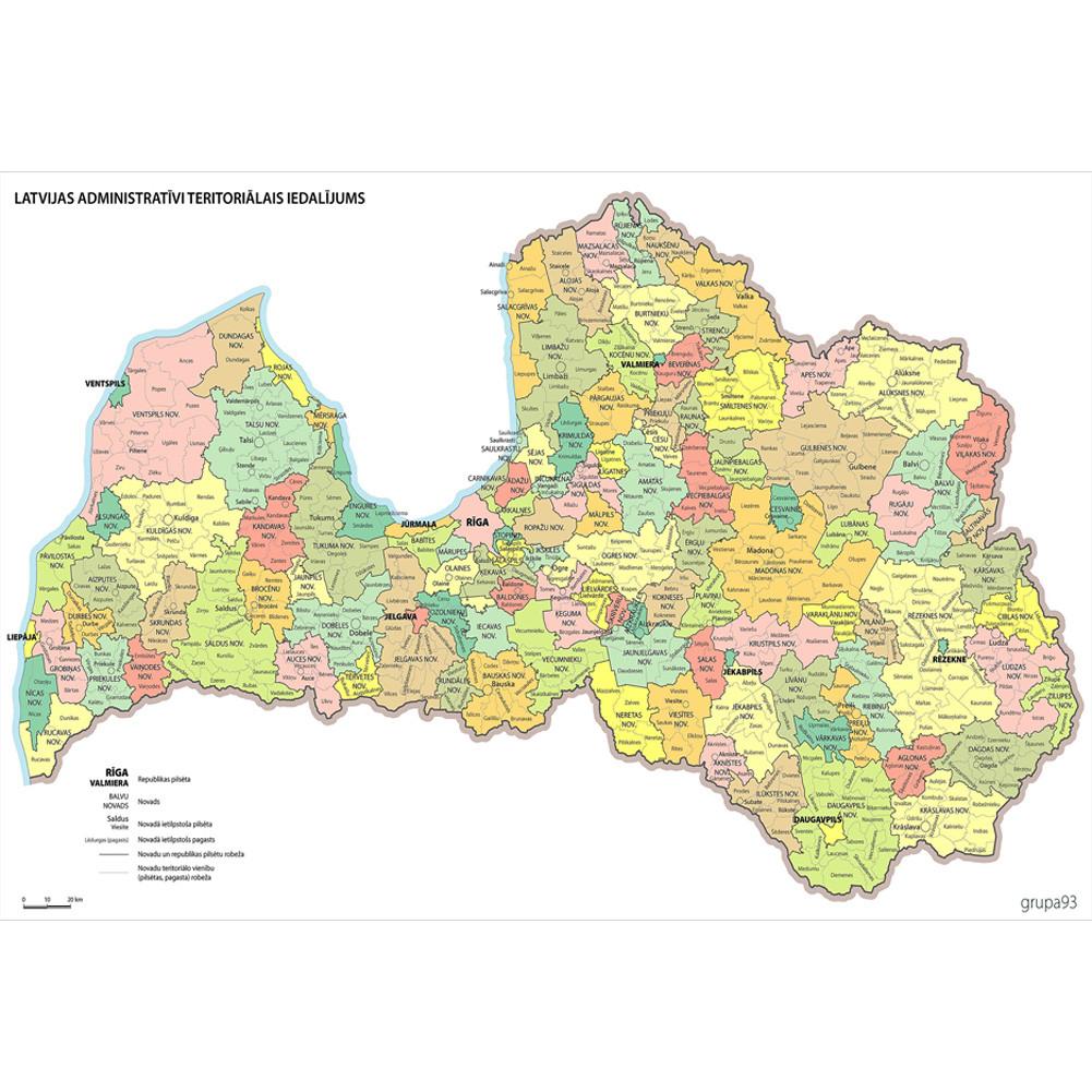 Latvia-Latvia Map-Administrative Map Decorative Picture for Travel,Educational Tool,Photo Shoot Background