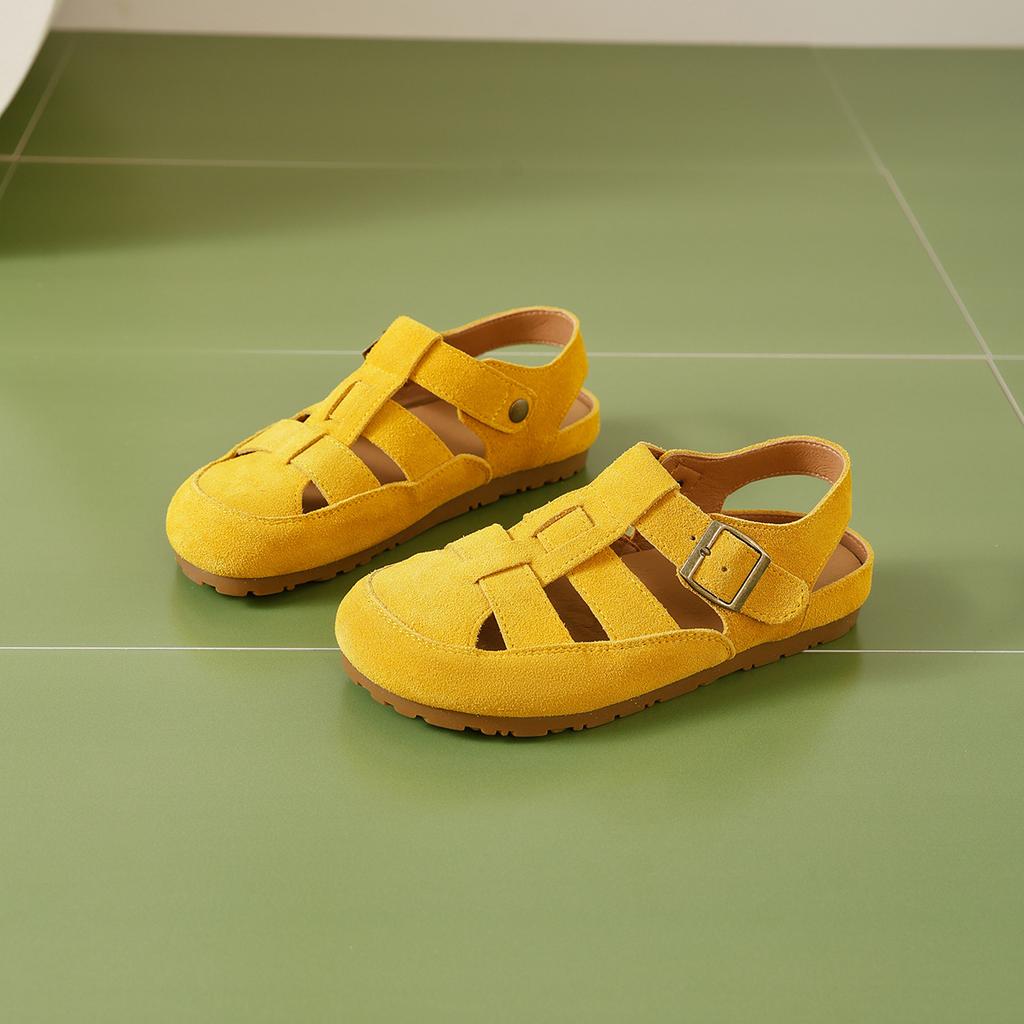 Retro Woven Sandals Women's Summer New Flat Bottom Versatile Beach Bag Head Sandals Women's Shoes Tide