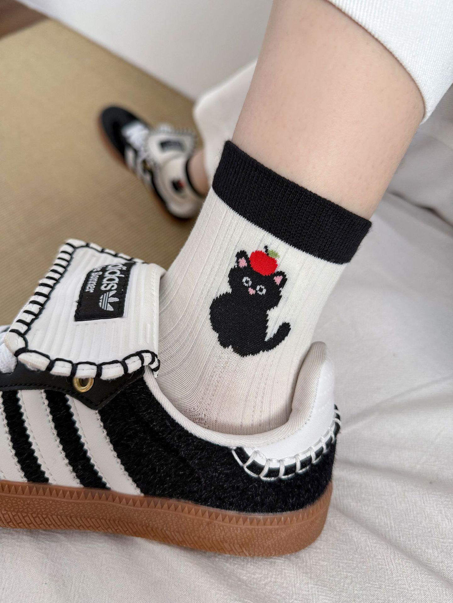 

Spring New Socks Cartoon Cat Dachshund Short Socks College Style Ab Side Boat Socks Cotton One size fits all