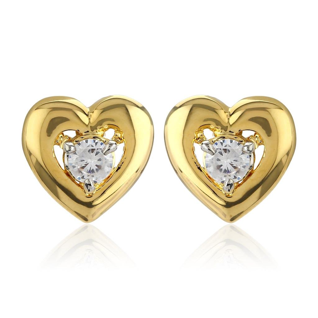 Herzförmige Ohrstecker mit Werbestein