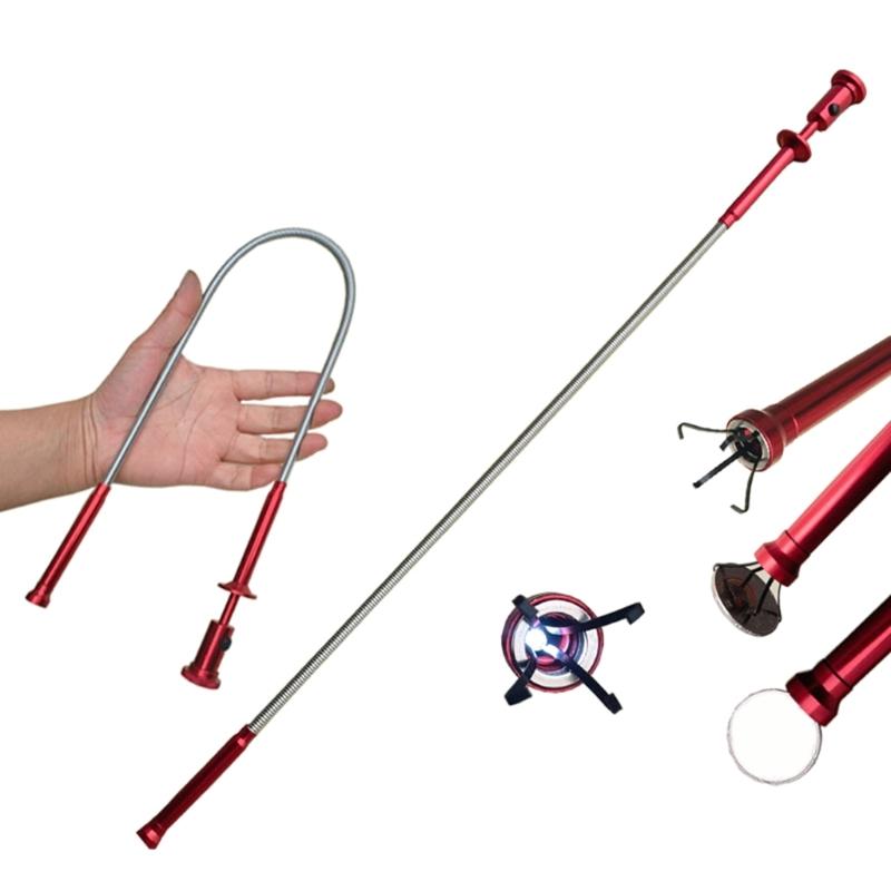 Telescoping Claw Magnetic Retractable Stick Claw Pickup Tool Flexible Pickup Claw with LED Light Grabber Arm Extension