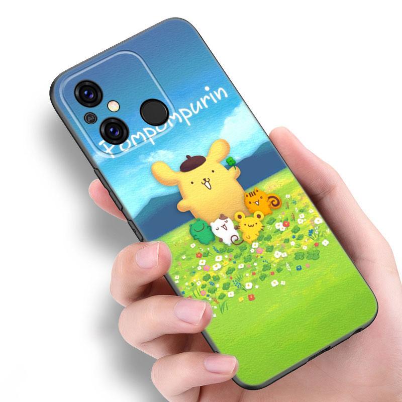 

Черный чехол Kitty Pompompurin для Xiaomi Redmi 11 Prime 11A 12C 13C A1 A2 Plus A3 12 4G 10 13R 5G 9A 10A 9C 10C 9i 12R Note 9T Redmi 9T