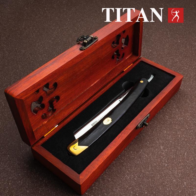 Titan Straight Razor Wooden Handle Hand Made Stainless Steel Blade Men Razor