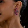 Sequins Acrylic Colorful Monstera Leaf Drop Earrings for Women Exaggerated Tropical Leaves Plant Earrings Fashion Jewelry Gifts