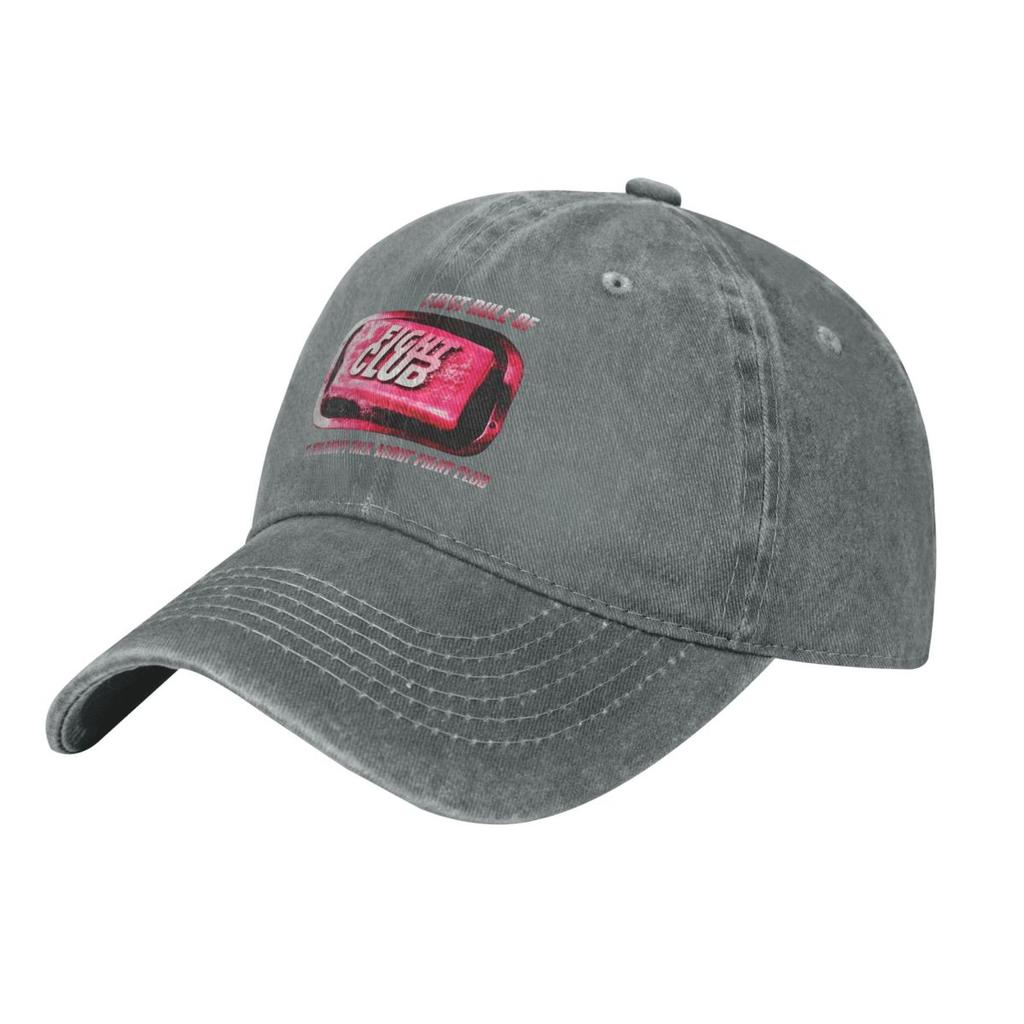 Fight Club First Rule Red Print Boxing Demin Cap Lightweight Women Hat Unisexs Baseball Cap