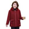 Winter New Middle-aged and Old Velvet Warm Cotton-padded Clothes, Thickened Granular Hooded Cotton-padded Jackets, Women's Jackets