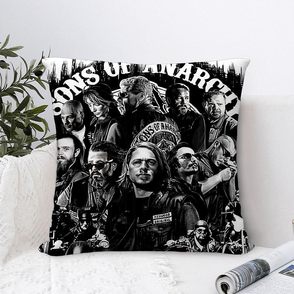 TV Sons Of A-Anarchy Kissenbezug Sofa Dekorative Wohnkultur Doppelseitiger Druck Plüsch Quadratische Überwurf-Kissenbezüge Kissen Deko Abdeckung
