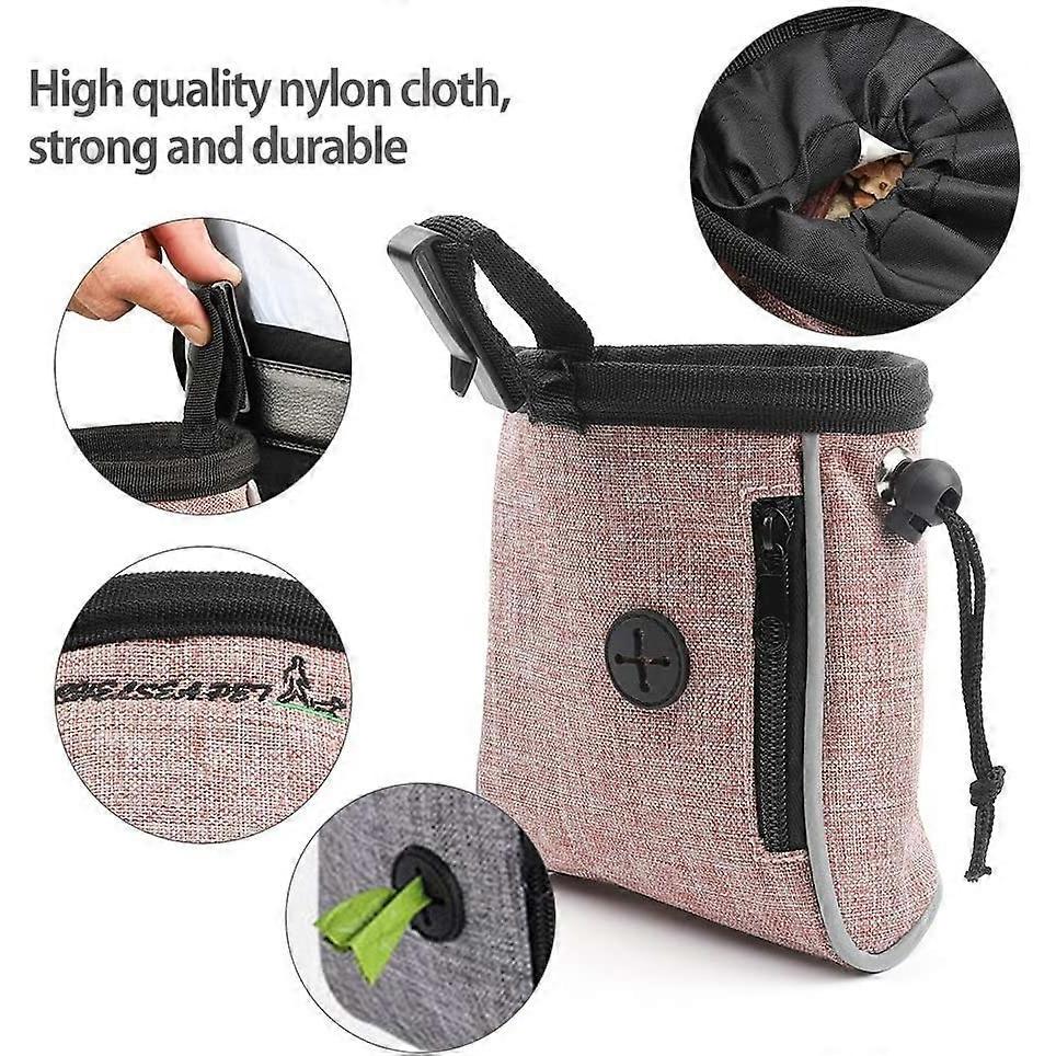 Dog Treat Bag, Hands-Free Puppy Training Pouch with Adjustable Waistband and bag dispenser