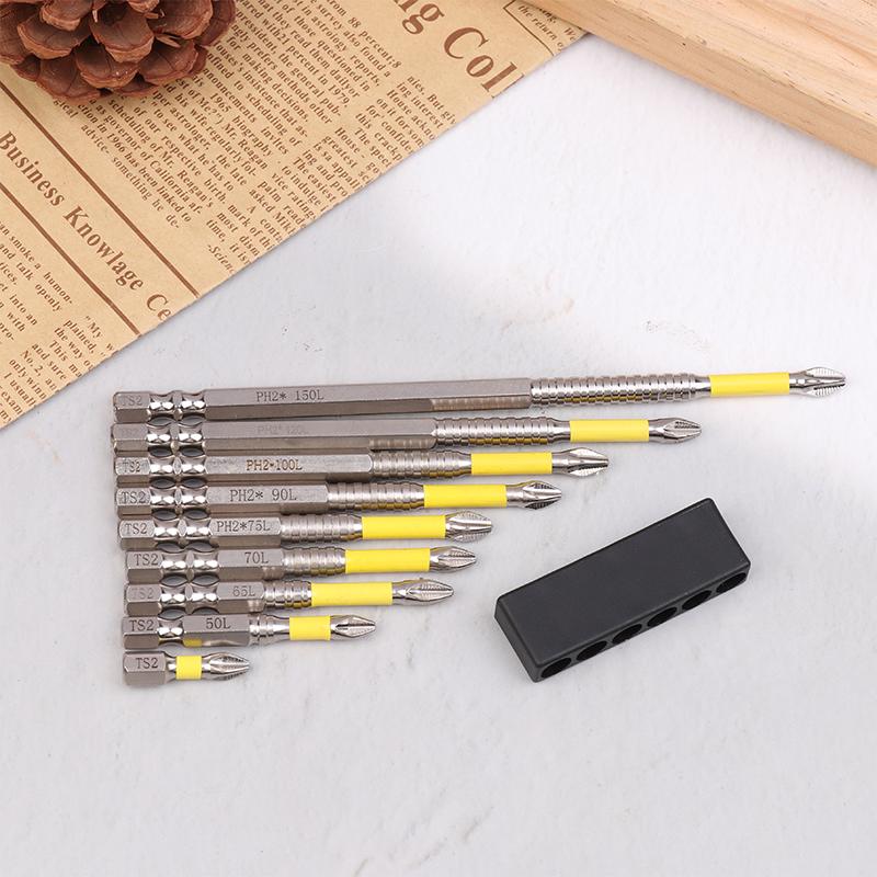 Non-Slip Impact Drill Bit 25/50/65/70/90/150Mm Magnetic Screwdriver Bit Set 1/4 Inch Hexagonal Shank For Electric Drill